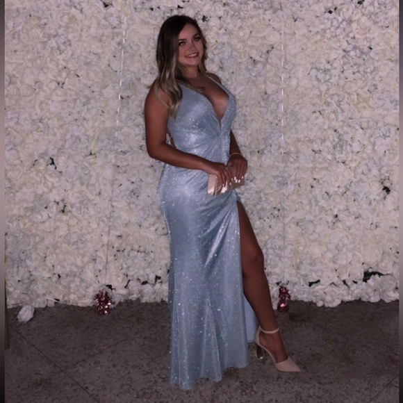 MADELINES BOUTIQUE BLUE PROM DRESS *WORN ONCE* - Picture 1 of 4